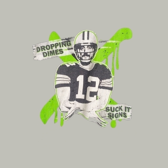 Aaron Rodgers 12 Dropping Dimes And Suck It Signs Shirt L The Pat McAfee Show - Picture 3 of 4